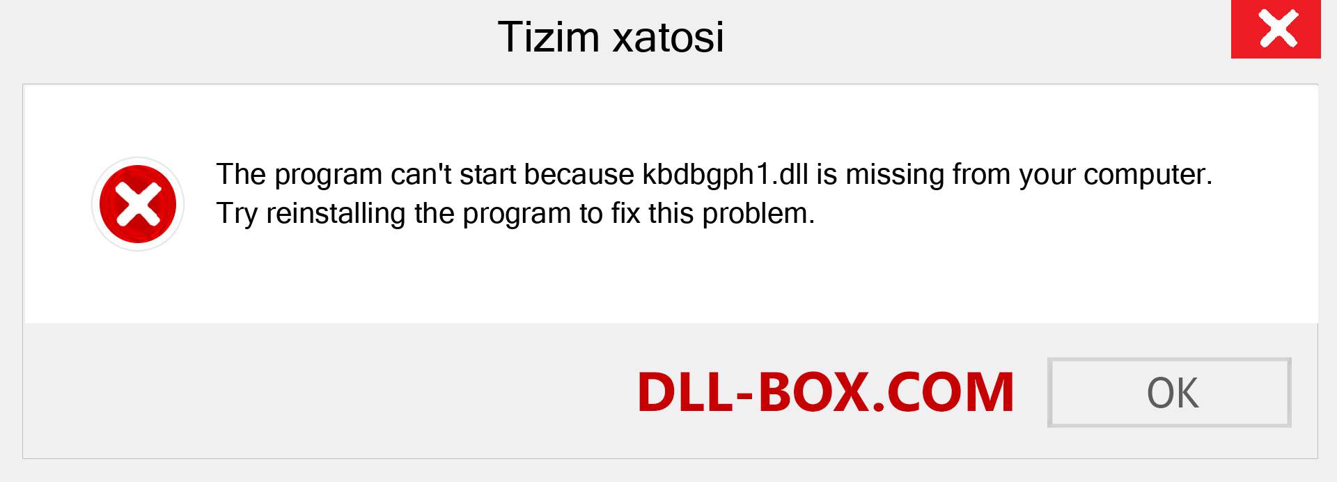 kbdbgph1.dll fayli yo'qolganmi?. Windows 7, 8, 10 uchun yuklab olish - Windowsda kbdbgph1 dll etishmayotgan xatoni tuzating, rasmlar, rasmlar